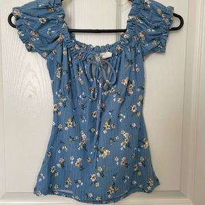 Floral Blue Shirt